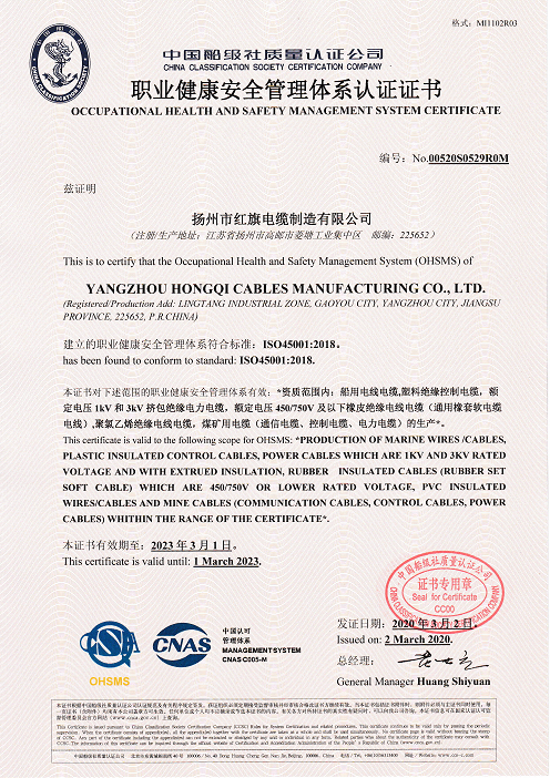 ISO45001職業(yè)健康安全管理體系證書